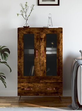 VidaXL Hoge kast 69,5x31x115 cm bewerkt hout gerookt eikenkleurig