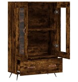 VidaXL Hoge kast 69,5x31x115 cm bewerkt hout gerookt eikenkleurig