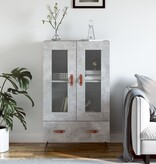 VidaXL Hoge kast 69,5x31x115 cm bewerkt hout betongrijs