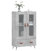 VidaXL Hoge kast 69,5x31x115 cm bewerkt hout betongrijs
