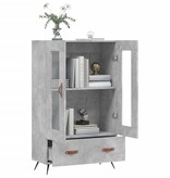 VidaXL Hoge kast 69,5x31x115 cm bewerkt hout betongrijs