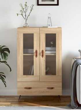 VidaXL Hoge kast 69,5x31x115 cm bewerkt hout sonoma eikenkleurig