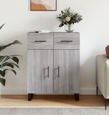 VidaXL Dressoir 69,5x34x90 cm bewerkt hout grijs sonoma eikenkleurig
