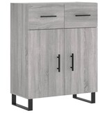 VidaXL Dressoir 69,5x34x90 cm bewerkt hout grijs sonoma eikenkleurig