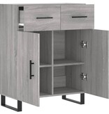 VidaXL Dressoir 69,5x34x90 cm bewerkt hout grijs sonoma eikenkleurig