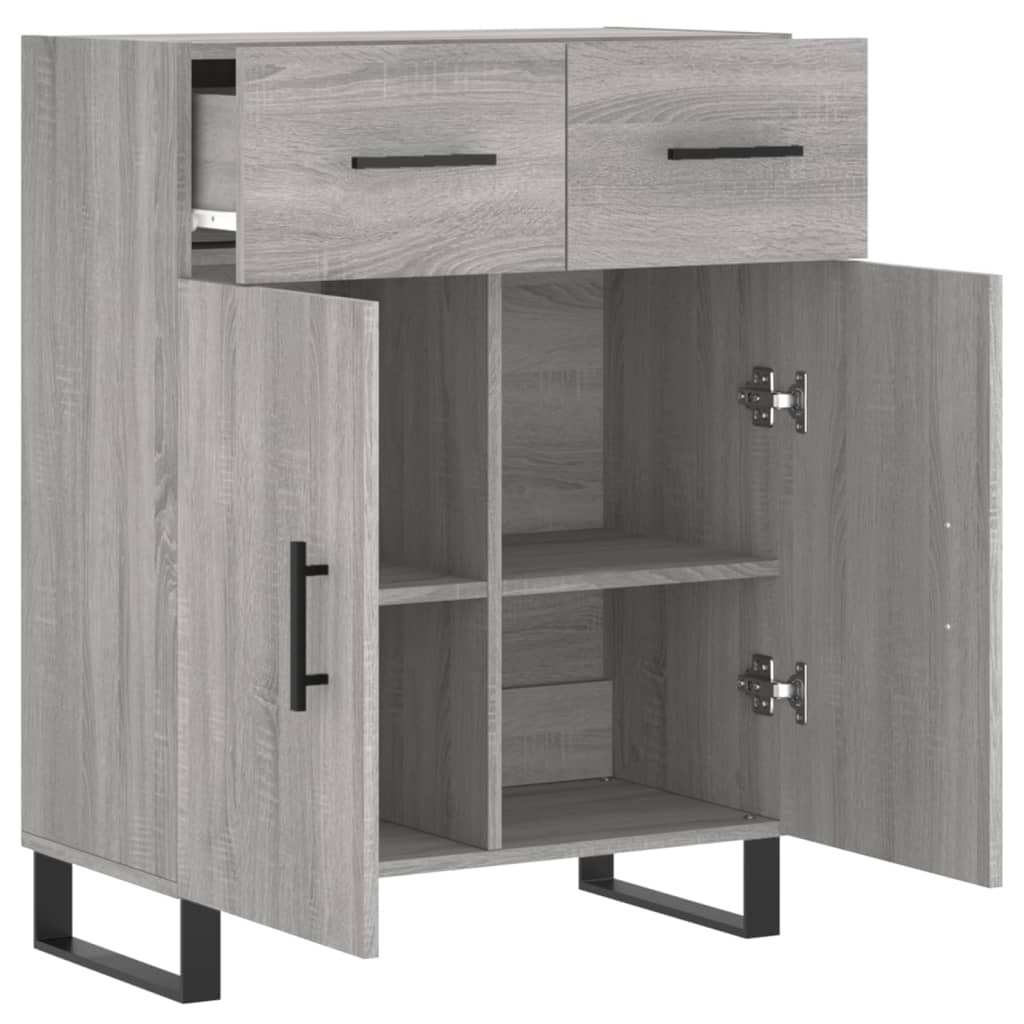 VidaXL Dressoir 69,5x34x90 cm bewerkt hout grijs sonoma eikenkleurig