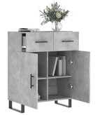 VidaXL Dressoir 69,5x34x90 cm bewerkt hout betongrijs