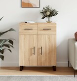 VidaXL Dressoir 69,5x34x90 cm bewerkt hout sonoma eikenkleurig