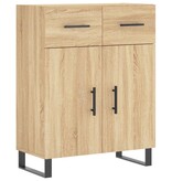 VidaXL Dressoir 69,5x34x90 cm bewerkt hout sonoma eikenkleurig