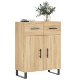 VidaXL Dressoir 69,5x34x90 cm bewerkt hout sonoma eikenkleurig