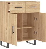 VidaXL Dressoir 69,5x34x90 cm bewerkt hout sonoma eikenkleurig