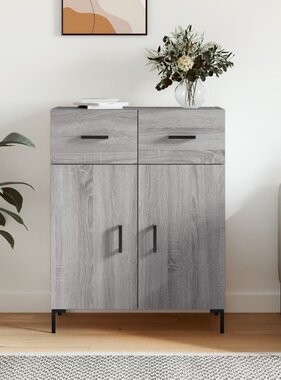 VidaXL Dressoir 69,5x34x90 cm bewerkt hout grijs sonoma eikenkleurig