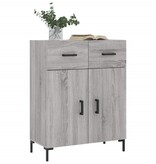 VidaXL Dressoir 69,5x34x90 cm bewerkt hout grijs sonoma eikenkleurig