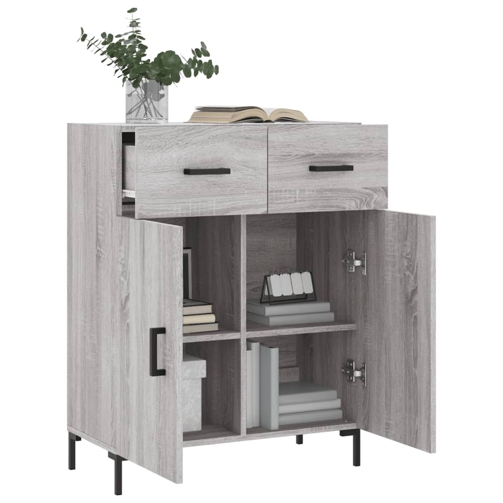 VidaXL Dressoir 69,5x34x90 cm bewerkt hout grijs sonoma eikenkleurig