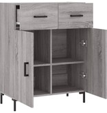 VidaXL Dressoir 69,5x34x90 cm bewerkt hout grijs sonoma eikenkleurig