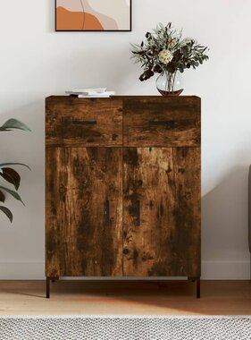 VidaXL Dressoir 69,5x34x90 cm bewerkt hout gerookt eikenkleurig