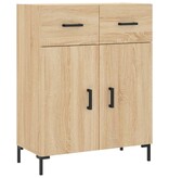 VidaXL Dressoir 69,5x34x90 cm bewerkt hout sonoma eikenkleurig
