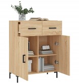 VidaXL Dressoir 69,5x34x90 cm bewerkt hout sonoma eikenkleurig