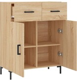 VidaXL Dressoir 69,5x34x90 cm bewerkt hout sonoma eikenkleurig