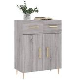 VidaXL Dressoir 69,5x34x90 cm bewerkt hout grijs sonoma eikenkleurig