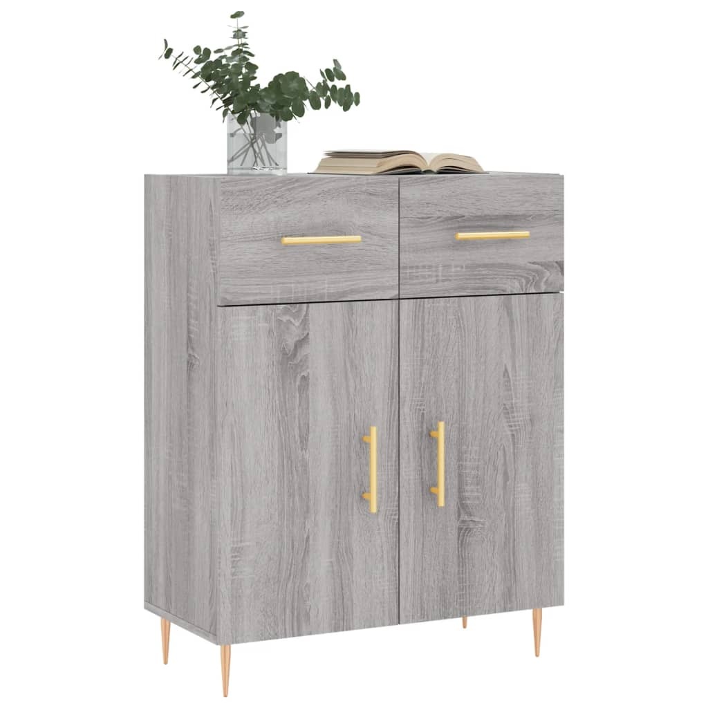 VidaXL Dressoir 69,5x34x90 cm bewerkt hout grijs sonoma eikenkleurig