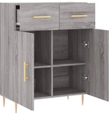 VidaXL Dressoir 69,5x34x90 cm bewerkt hout grijs sonoma eikenkleurig