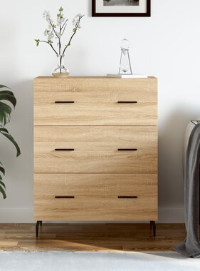 VidaXL Dressoir 69,5x34x90 cm bewerkt hout sonoma eikenkleurig