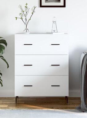 VidaXL Dressoir 69,5x34x90 cm bewerkt hout wit