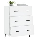 VidaXL Dressoir 69,5x34x90 cm bewerkt hout wit