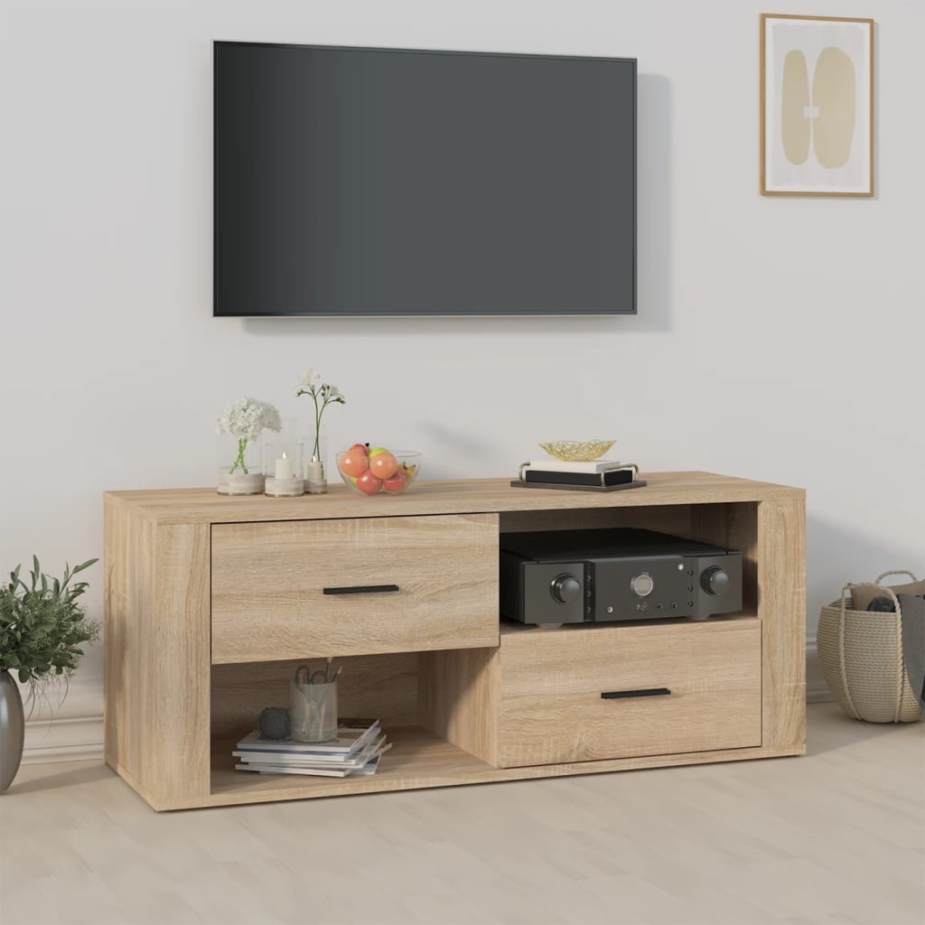 VidaXL Tv-meubel 100x35x40 cm bewerkt hout sonoma eikenkleurig