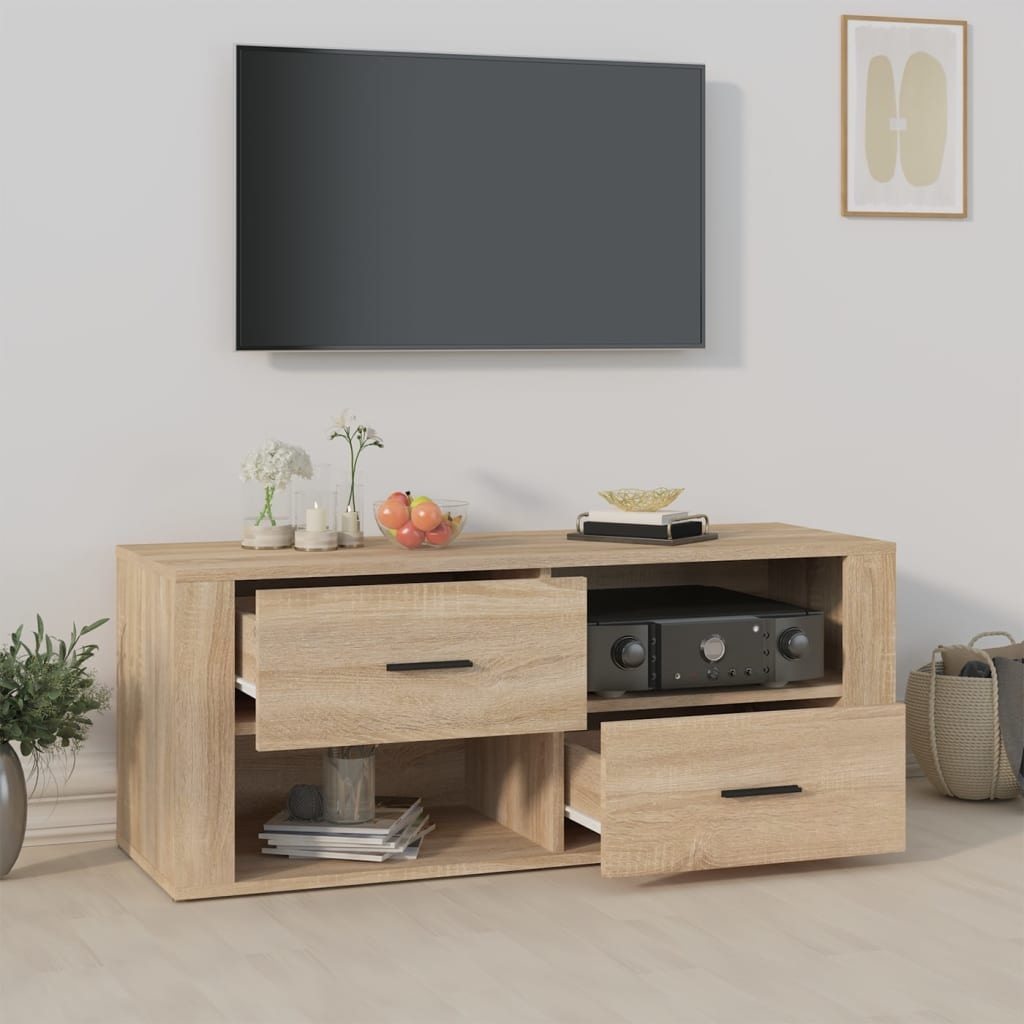 VidaXL Tv-meubel 100x35x40 cm bewerkt hout sonoma eikenkleurig