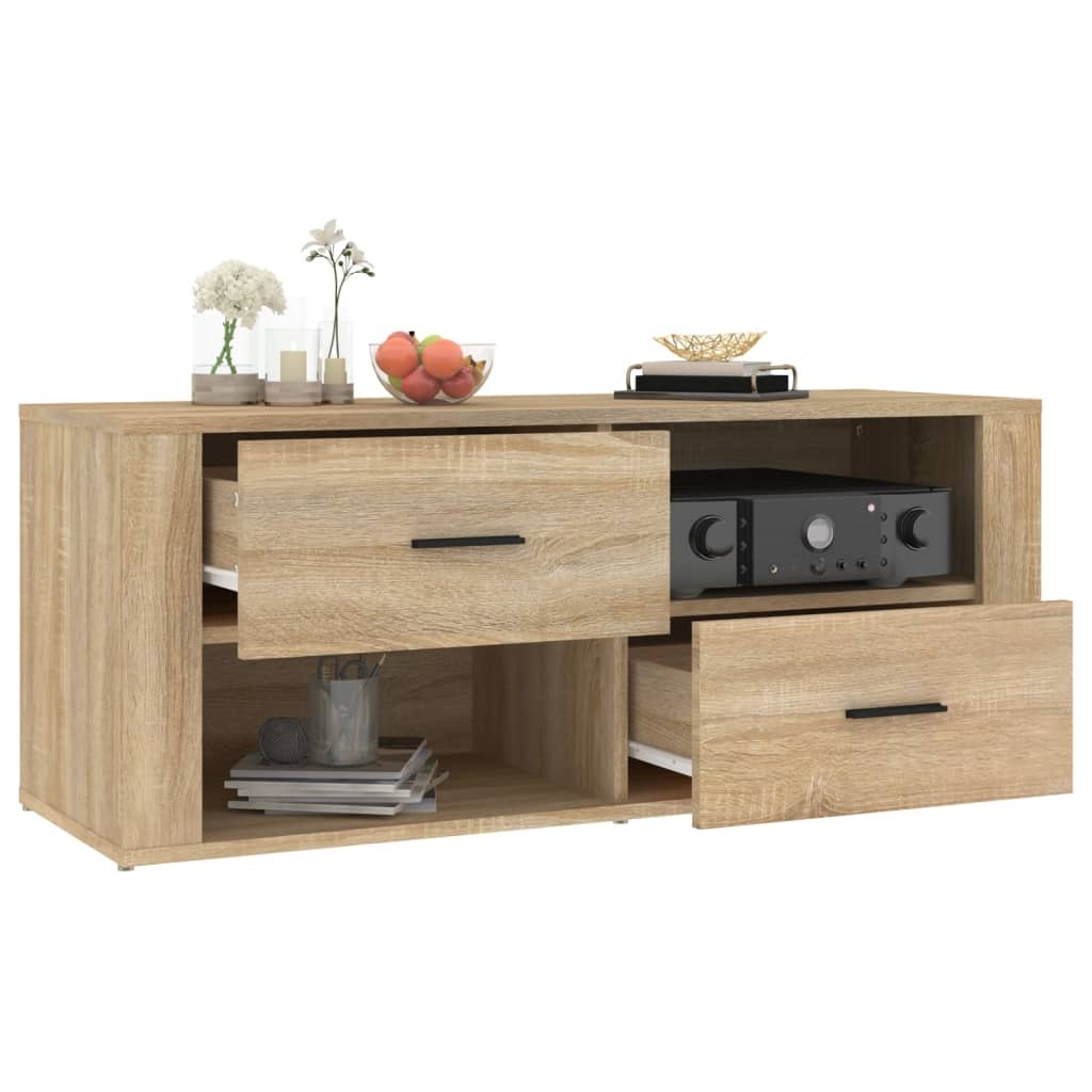 VidaXL Tv-meubel 100x35x40 cm bewerkt hout sonoma eikenkleurig