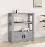 VidaXL Dressoir 80x30x90 cm bewerkt hout grijs sonoma eikenkleurig