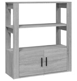 VidaXL Dressoir 80x30x90 cm bewerkt hout grijs sonoma eikenkleurig