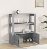 VidaXL Dressoir 80x30x90 cm bewerkt hout grijs sonoma eikenkleurig