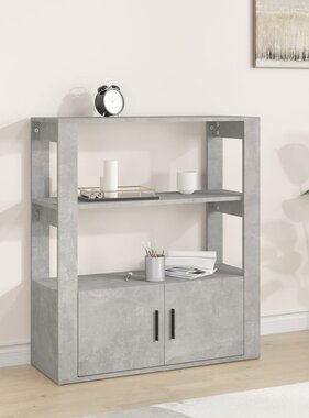 VidaXL Dressoir 80x30x90 cm bewerkt hout betongrijs