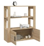 VidaXL Dressoir 80x30x90 cm bewerkt hout sonoma eikenkleurig