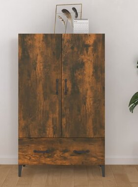 VidaXL Hoge kast 70x31x115 cm bewerkt hout gerookt eikenkleurig