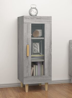 VidaXL Dressoir 34,5x34x90 cm bewerkt hout grijs sonoma eikenkleurig