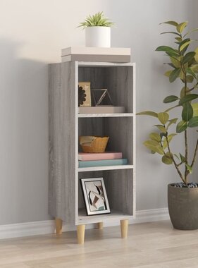 VidaXL Dressoir 34,5x32,5x90 cm bewerkt hout grijs sonoma eikenkleurig