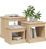 VidaXL 3-delige Salontafelset bewerkt hout sonoma eikenkleurig