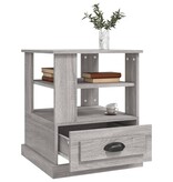 VidaXL Bijzettafel 50x50x60 cm bewerkt hout grijs sonoma eikenkleurig