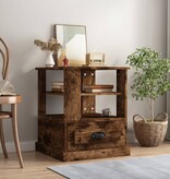 VidaXL Bijzettafel 50x50x60 cm bewerkt hout gerookt eikenkleurig