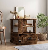 VidaXL Bijzettafel 50x50x60 cm bewerkt hout gerookt eikenkleurig