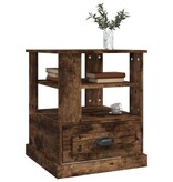 VidaXL Bijzettafel 50x50x60 cm bewerkt hout gerookt eikenkleurig
