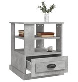 VidaXL Bijzettafel 50x50x60 cm bewerkt hout betongrijs
