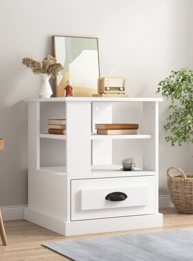 VidaXL Bijzettafel 50x50x60 cm bewerkt hout wit