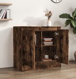 VidaXL Dressoir 70x35,5x67,5 cm bewerkt hout gerookt eikenkleurig