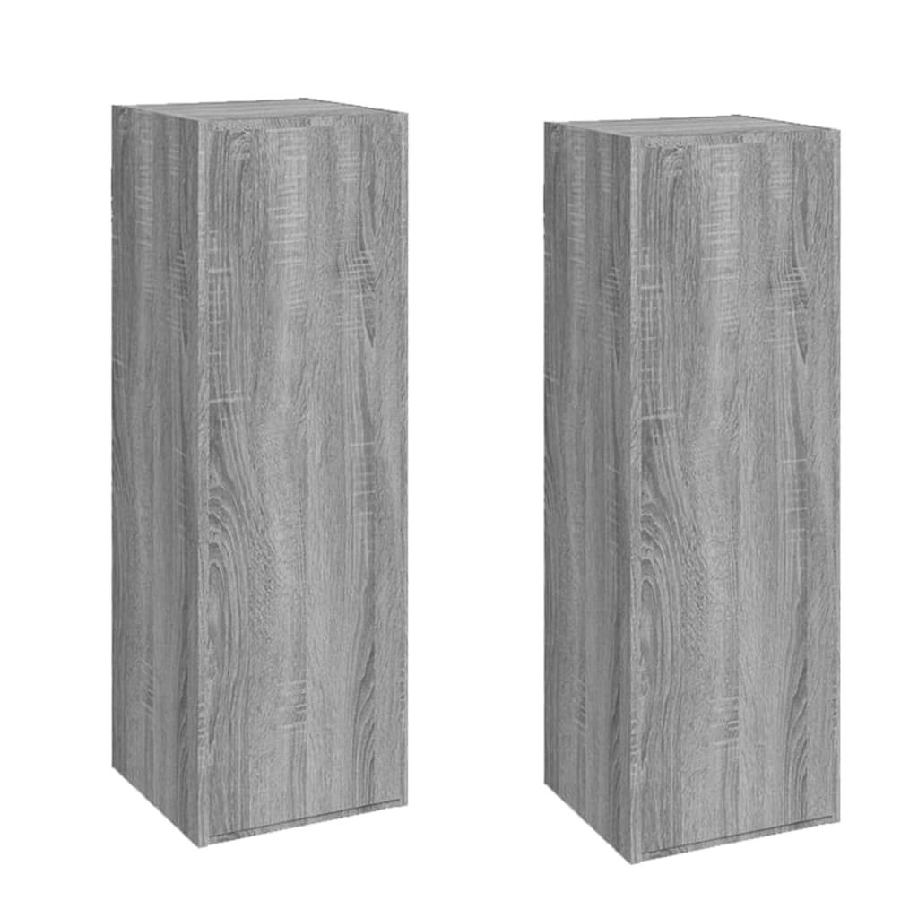 VidaXL Tv-meubelen 2 st 30,5x30x90 cm bewerkt hout grijs sonoma eiken