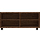 VidaXL Tv-meubel met wieltjes 90x35x35 cm bewerkt hout bruin eikenkleur